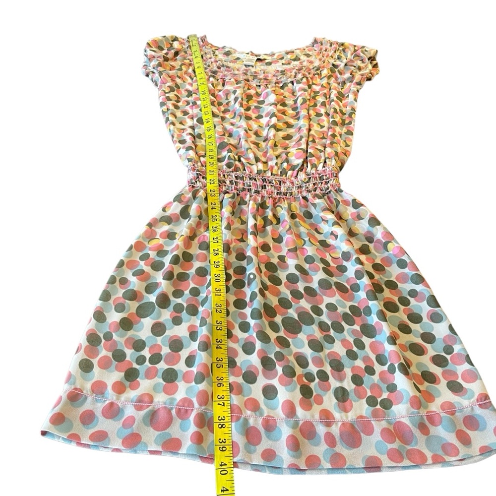 Max Studio Multi-Colour Pastel Dot Smocked Waist Blouson Dress (M) - Picture 13 of 15